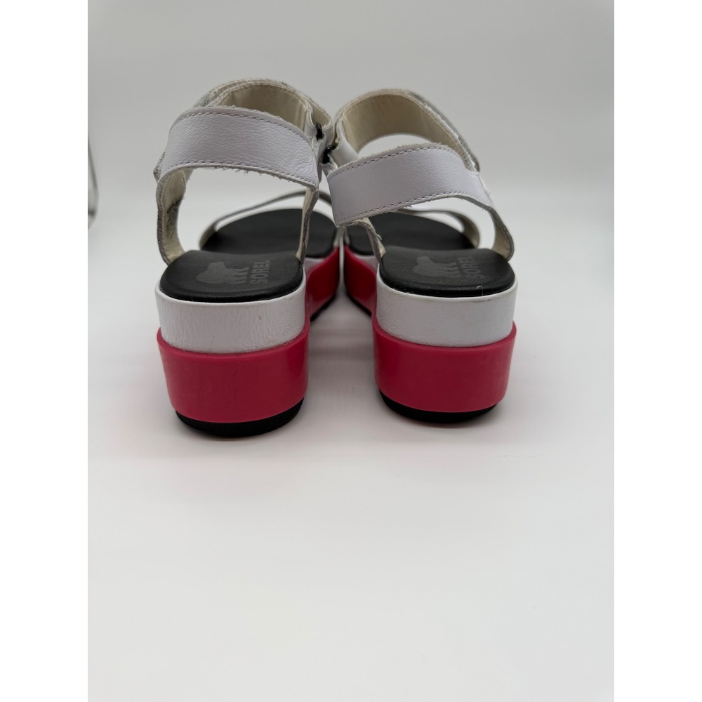 Sorel Kinetic Impact Y-Strap High Platform Sandals White Pink Size 8.5 - Picture 5 of 9